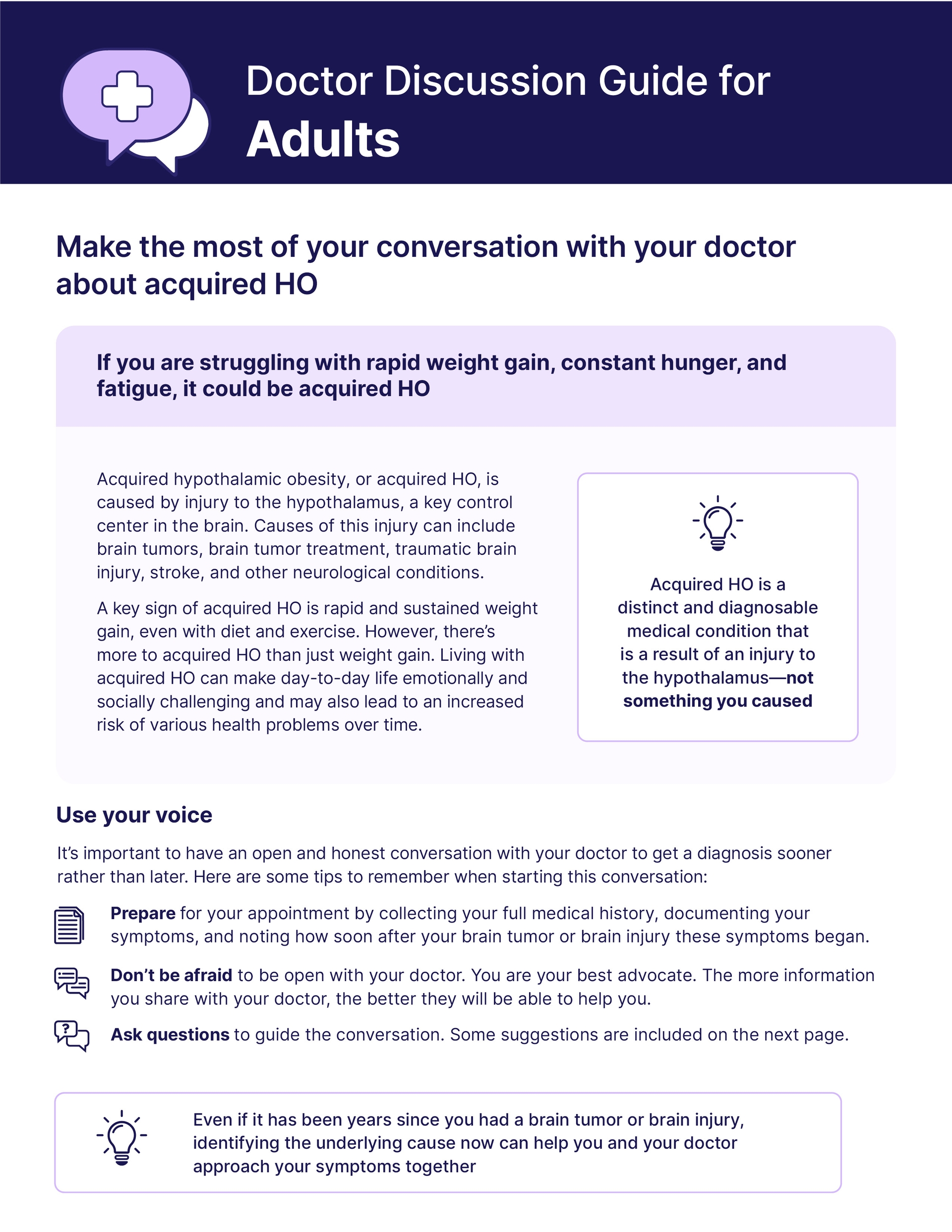Doctor discussion guide for survivors