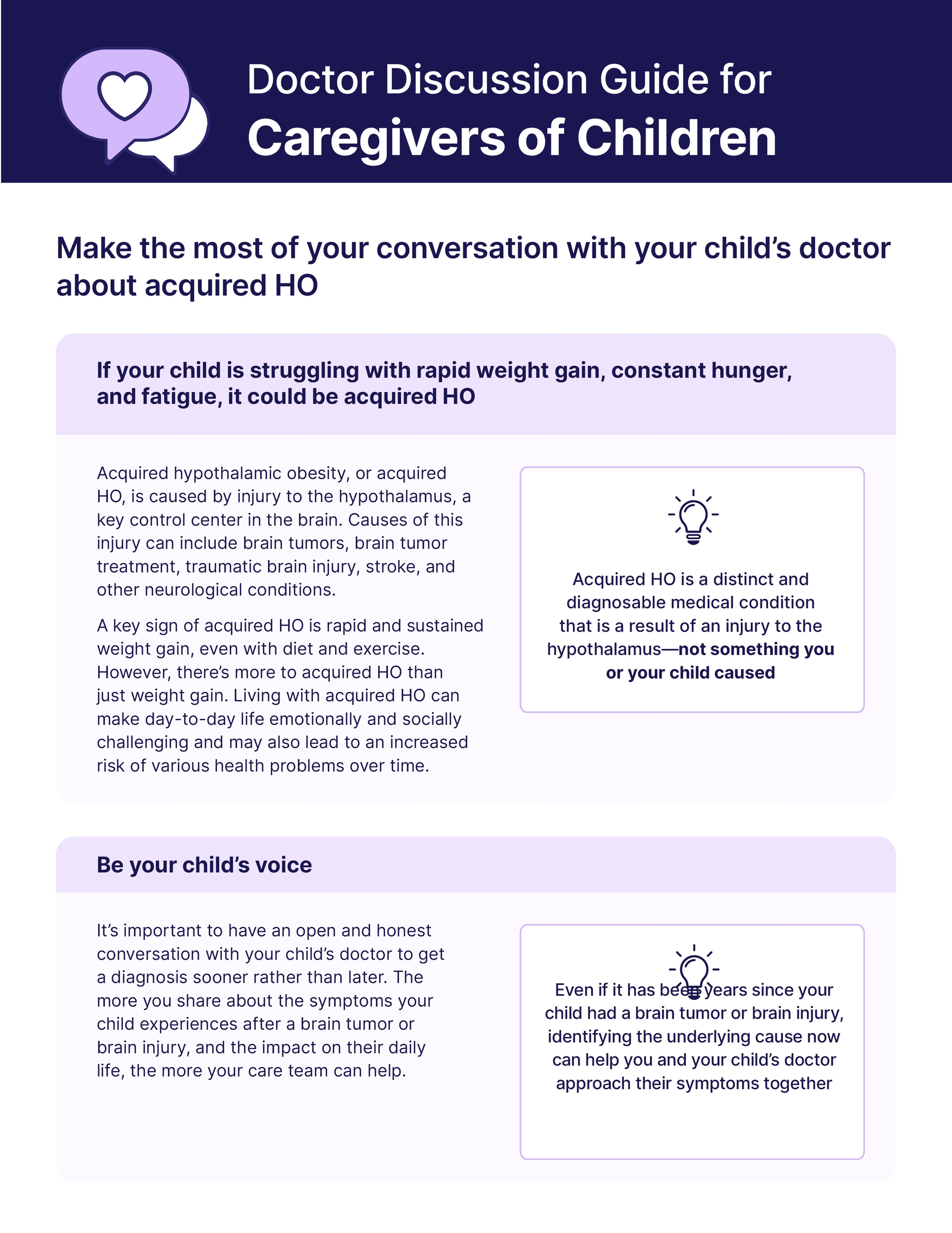Doctor discussion guide for caregivers